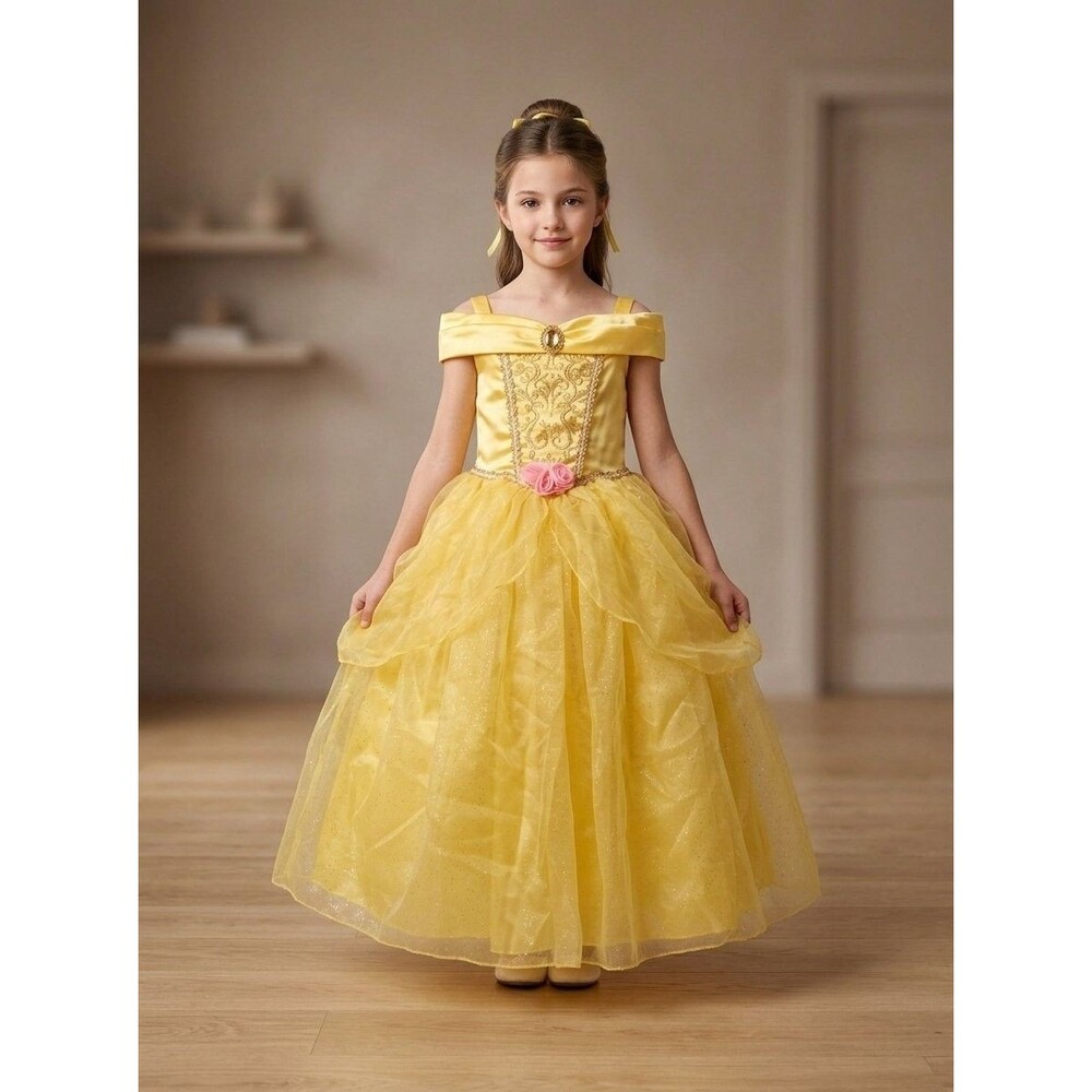Disney Princess Belle Beauty and the Beast Costume Gown Dress Girls M 8-10